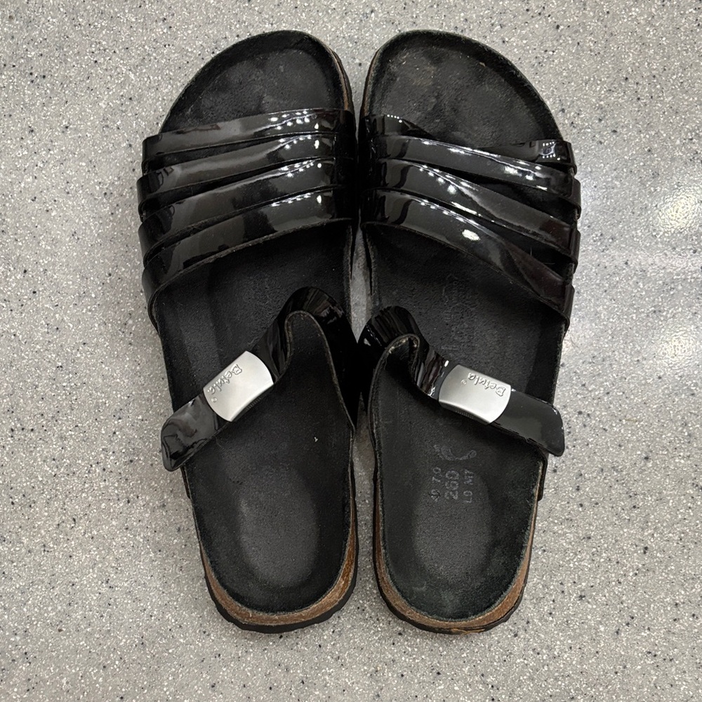 Birkenstock Betula Shiny Black Strap Sandals